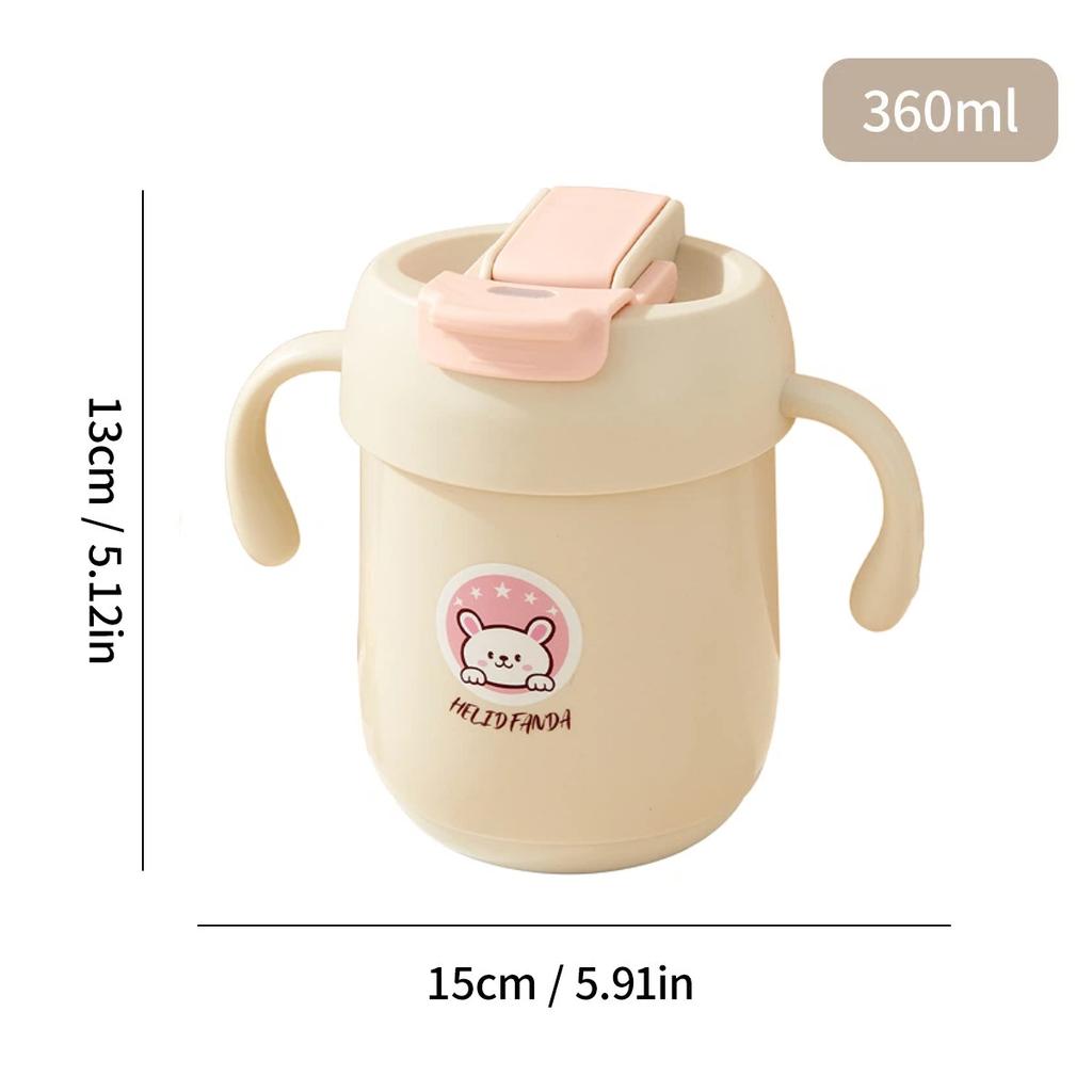 Kubek termiczny dla dzieci 360 ml ze słomką Stal nierdzewna 316 Kubek do picia Przenośny Szczelny Dwścienny Izolowany Bidon