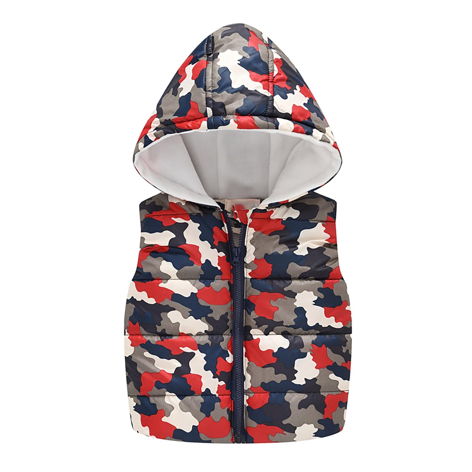 

Зимнее ветрозащитное пальто с капюшоном для маленьких девочек, теплая верхняя одежда, жилет 130 красный