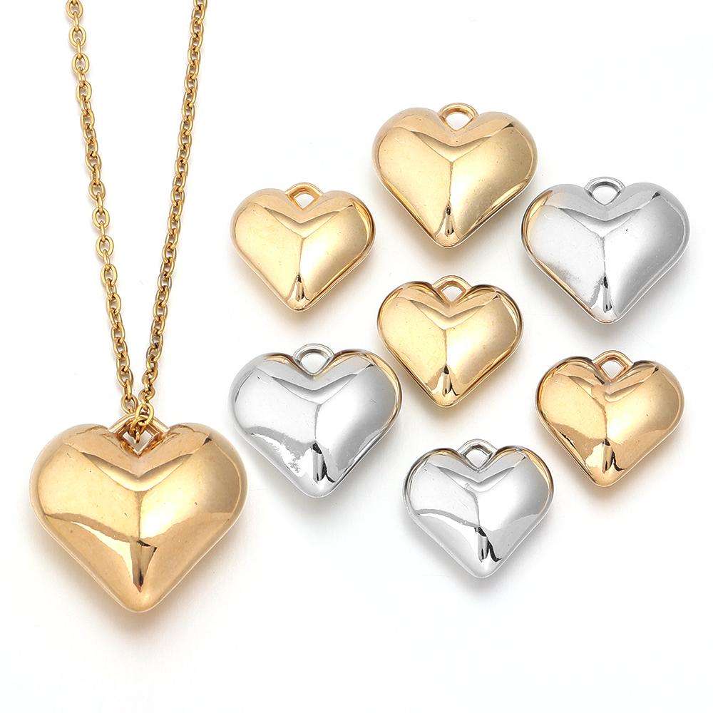 10pcs/lot Love Heart CCB Charms Plastic Charms Pendants For Jewelry Making DIY Handmade Bracelets Necklace Earrings Accessories