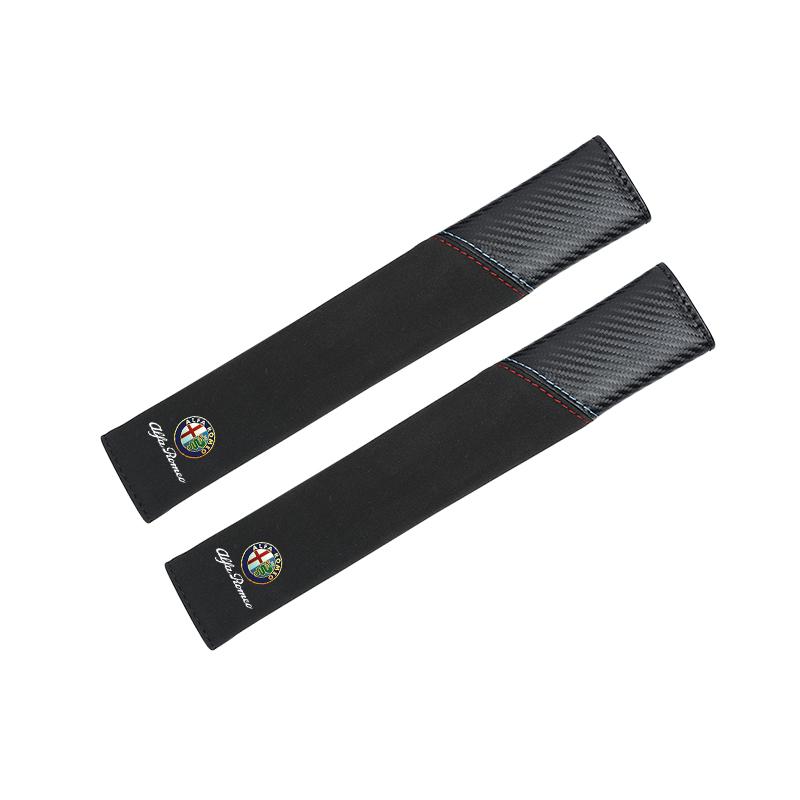 Car Stickers For Alfa Romeo Carbon Fiber Car Seat Belt Shoulder Cover Safety SeatBelt Protection Pad For Alfa Romeo 4C 159 166 S