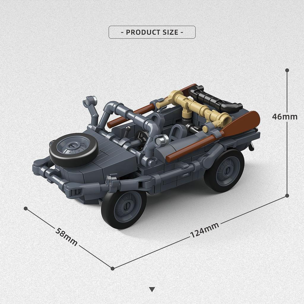 361 Stück Deutsche Armee 166 Typ Amphibisches Panzerfahrzeug Bausteine MOC Modell Kinderspielzeug zum Zusammenbauen Pädagogischer Spaß