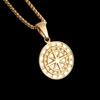 Vintage Starry Sky Compass Stainless Steel Pendant Necklace - Men's High-End Alloy Jewelry