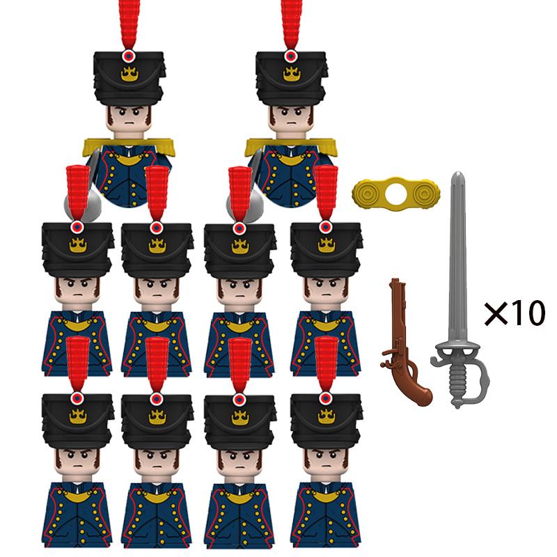 Napoleon Wars Military Figures Army Soliders Weaponry Suit Small Particles Building Blocks Childrens DIY Toys Boys Gifts