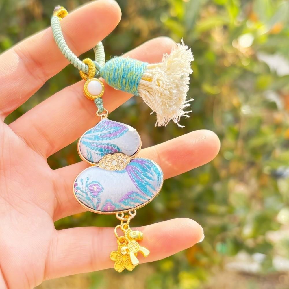 Horse Chinese Traditional Key Chain Luxury Embroidered Cat Key Ring Brocade Gourd Pendant Daily