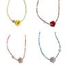 Colorful Flower Necklace Resin Pendant Choker Adjustable Chain Delicate Choker