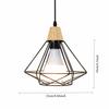 JOYINLED 3-Head Ceiling Lamp Indoor Lighting Living Room Kitchen Restaurant Ceiling Light Industrial Wood Iron Cage Pendant Lamp