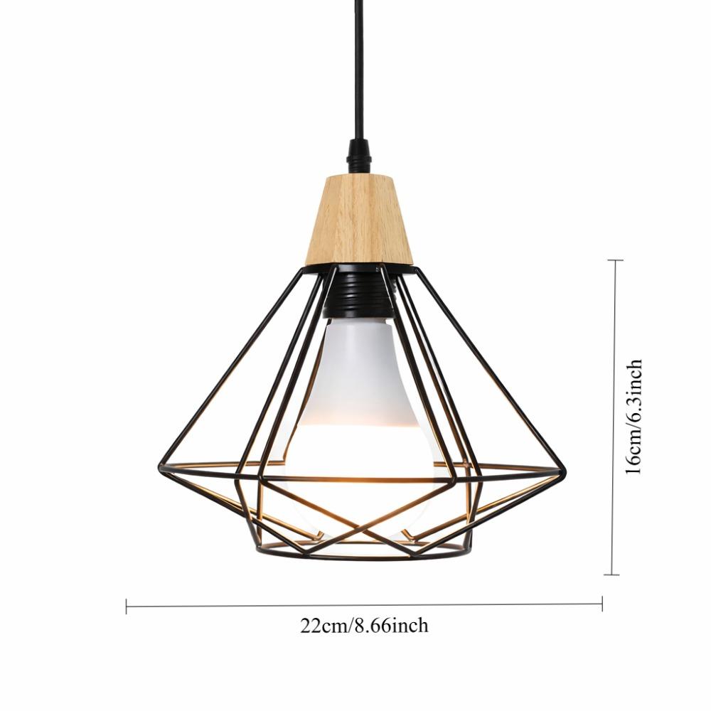 

JOYINLED Industrial Vintage Cage Pendant Light 3Light Iron Art Diamond Wrought Home Ceiling Lamp Suitable for E27 Chandelier No Bulb