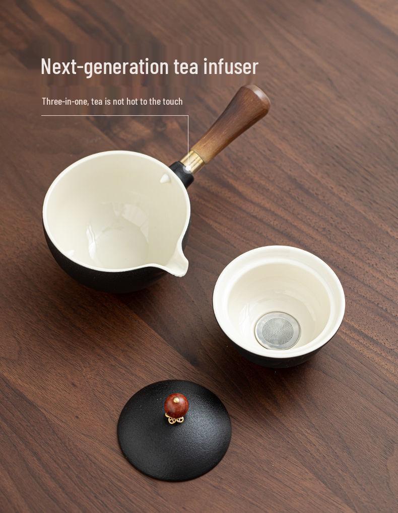 Xiaokang Portable Quick-Brew Travel Tea Set with Automatic Teapot
