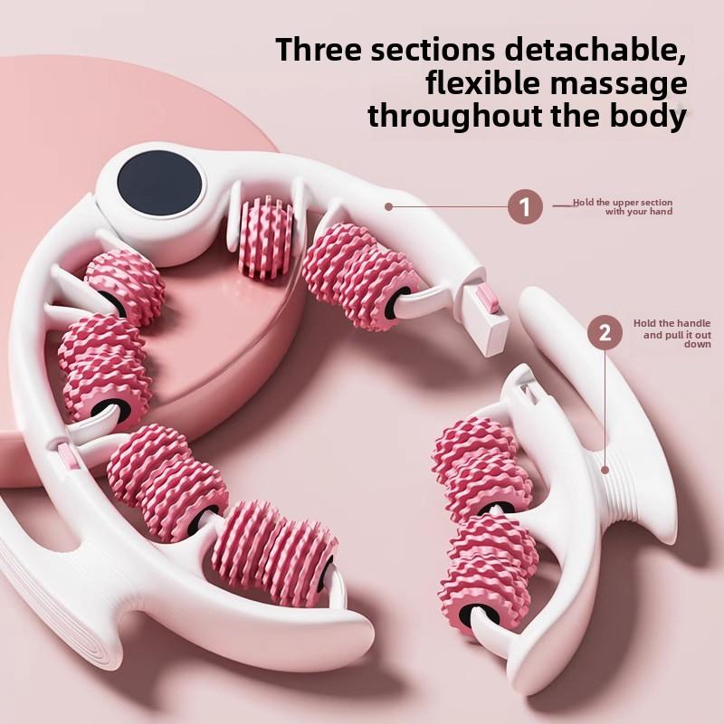 Contoured Leg Massager - Muscle Relief Roller with Ergonomic Ring Design for Post-Workout Recovery & Yoga Support