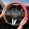 bpzsw1 Suitable for Infiniti Premium Suede Snap-On Steering Wheel Cover, Non-Slip and Durable, Available for Round and D-Shaped 
