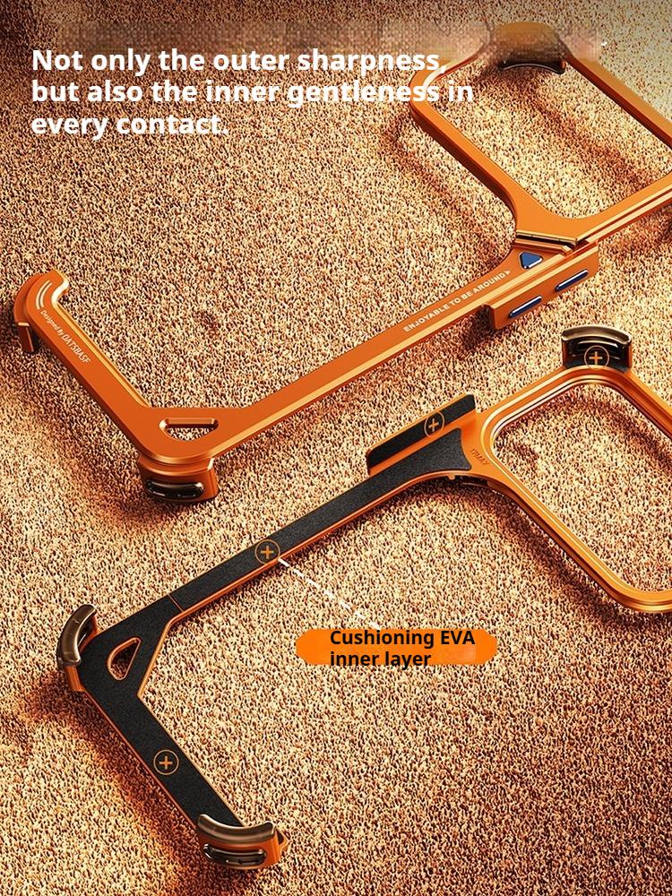 9-Shaped for iPhone 18 17 Pro Max Bumper Phone Case Metal for Magsafe Wireless Charging With Lens Holder Stand Frameless