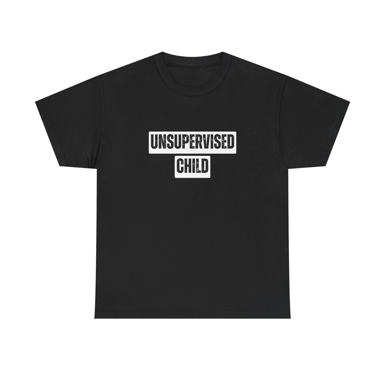 Unsupervised Child Unisex T-Shirt - Funny Graphic Tee, Kids Humor Shirt, Parenting Gift, Novelty Top, Sarcastic Apparel S