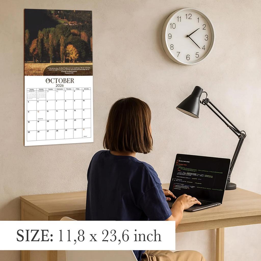 Wall Calendars, Bible Verse Art Prints, Bible Verse Calendars, Watercolor Bible Verse Designs