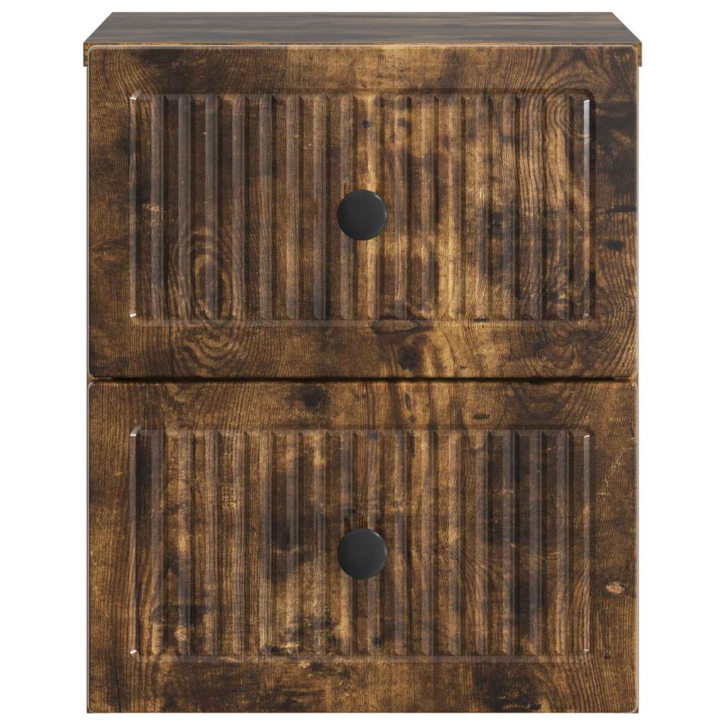 Wall Mounted Nightstand Smoked Oak 33 x 34.5 x 40 cm