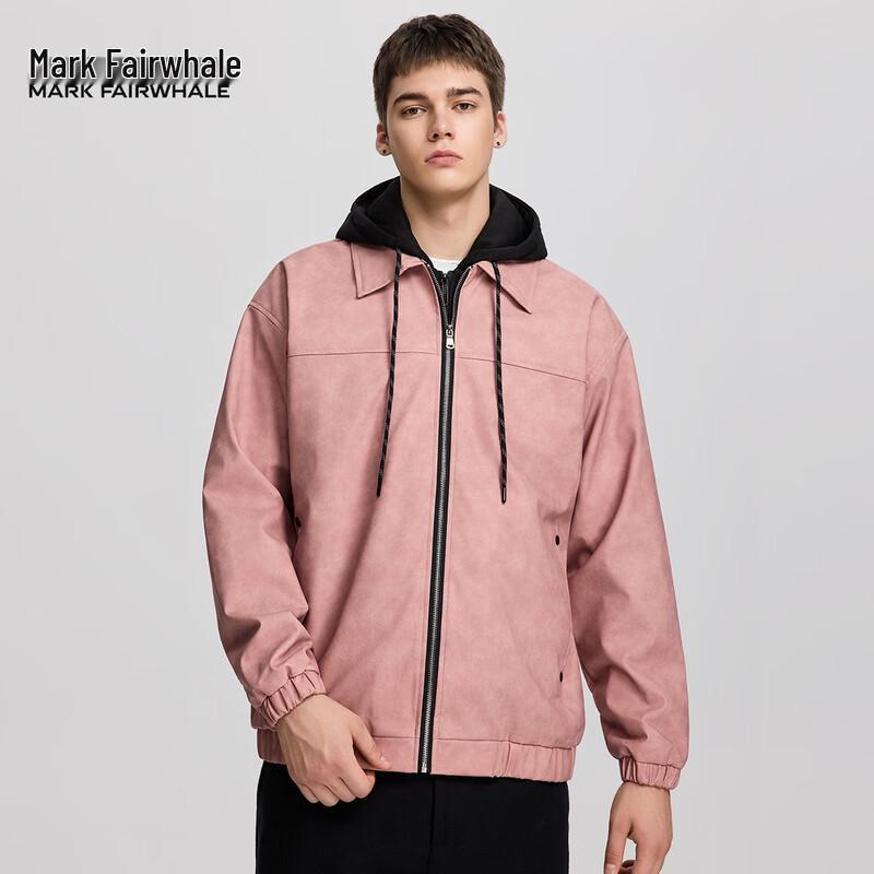 Mark Fairwhale Men's Hooded Faux Leather Look Jacket