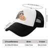 Cute Raccoon Eating Pizza Trucker Hat Breathable Mesh Adjustable Baseball Cap Casual Summer Travel