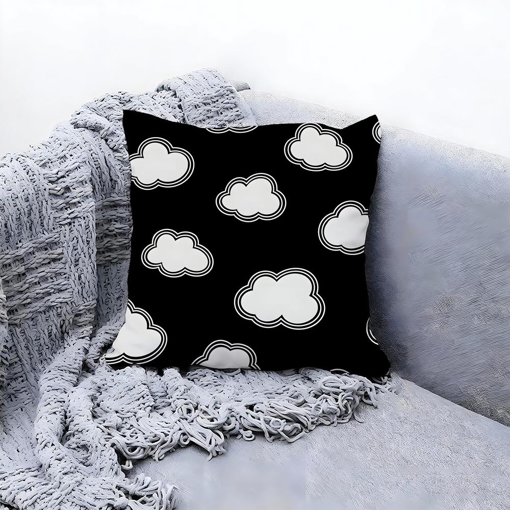 Soft White Cloud Texture Design Cushion Cover Premium Comfort Reversible Pillow Cove in One Design for Any Room  Car Interior