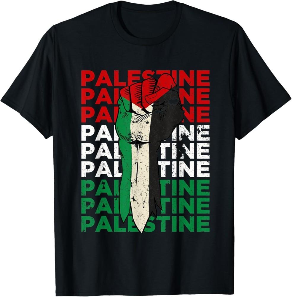 

FREE PALESTINE Flag Save Gaza Support Arabic West Bank Help Unisex T-Shirt XXXL
