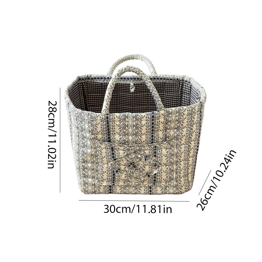 

Fabric Pastoral Debris Storage Bins with Handles Sundries Storage Organizer Washable Clothes Hamper for Shelves Closet Laundry