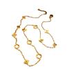 Classic Four-Leaf Clover Titanium Necklace with 18K Gold Plating - Niche, Luxurious Clavicle Chain Design