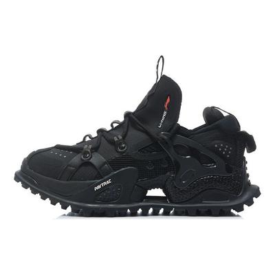Li Ning Pangu Halo Tecido Couro Sintético Refletivo Moderno Respirável Resistente ao Desgaste Antiderrapante Suporte Cano Baixo Tênis de Corrida AGLR150-11