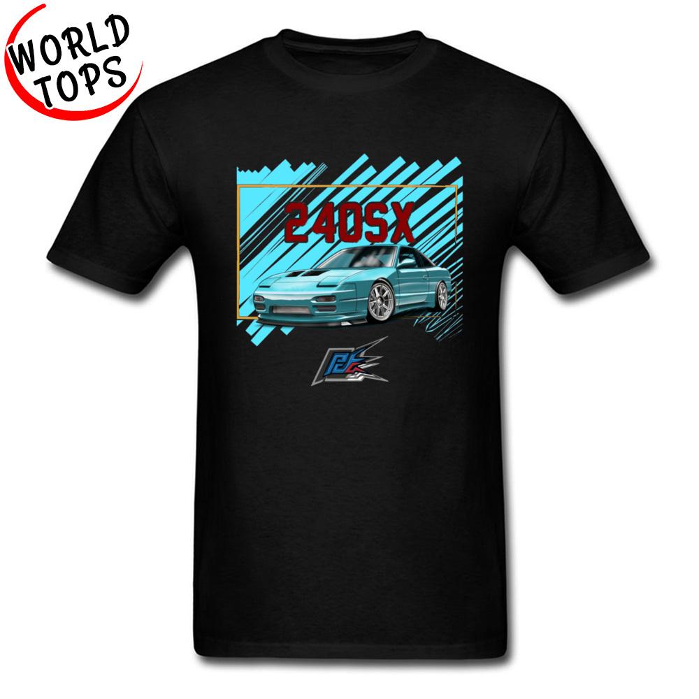 High Quality Men T Shirts Nissan 240Sx Sky Blue Car Classic Tshirt Auto