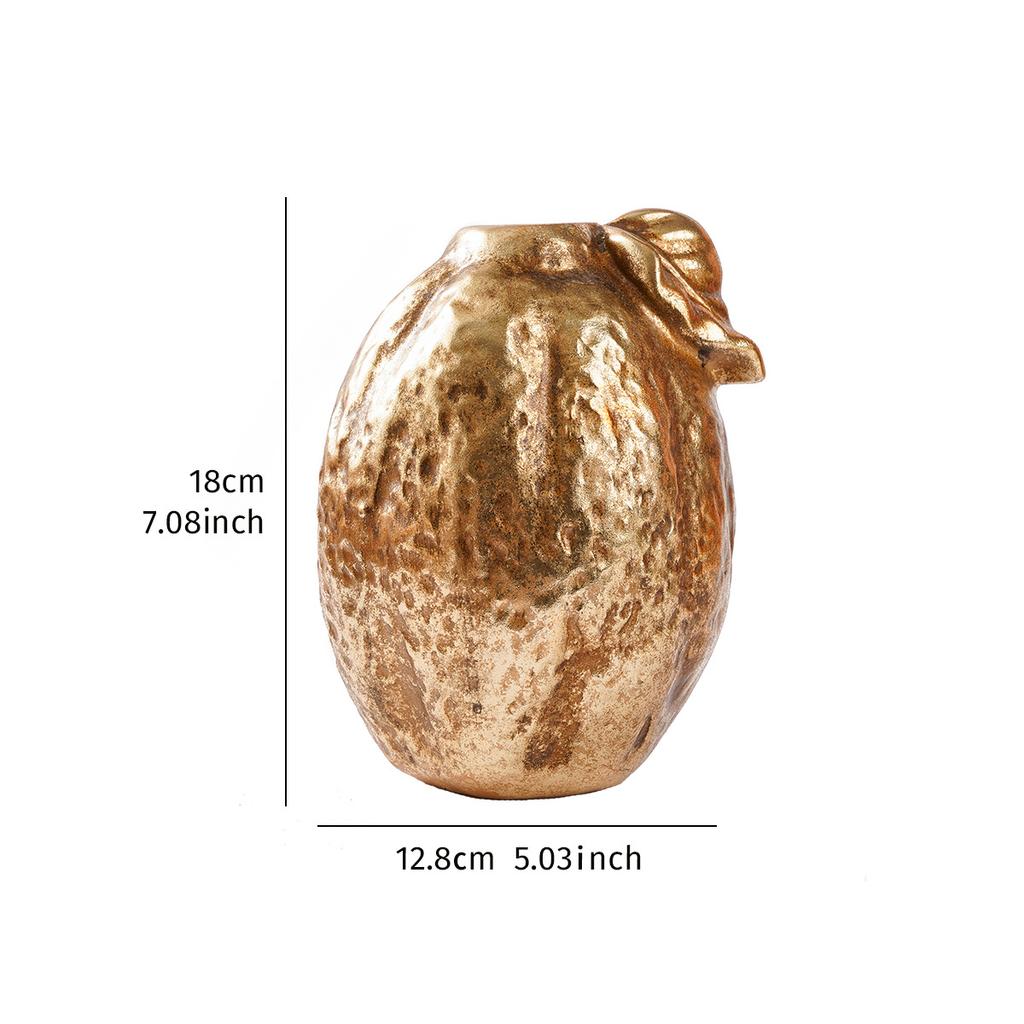 Ceramic Vase Golden Star Fruit Vase Simulated Fruit Ornaments Lemon Flowerpot Flower Arrangement Accessories Home Decoration