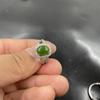 Women's Spinach Green Jade Ring with Vacuum Electroplating