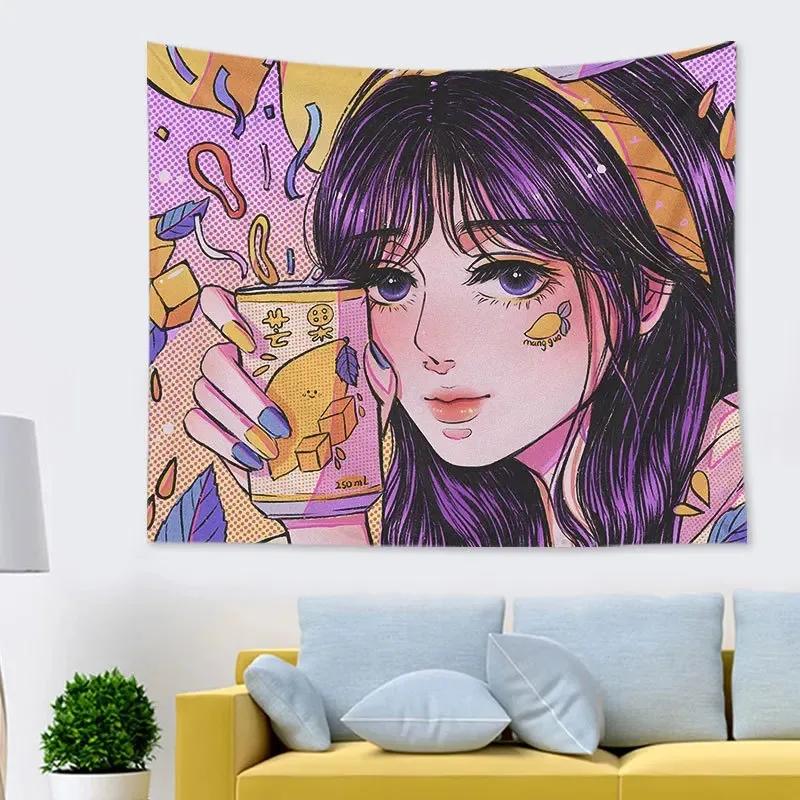 Cute and Energetic Beauty Hanging Cloth Home Wall Decoration Tapestry Office Living Room Tapestry