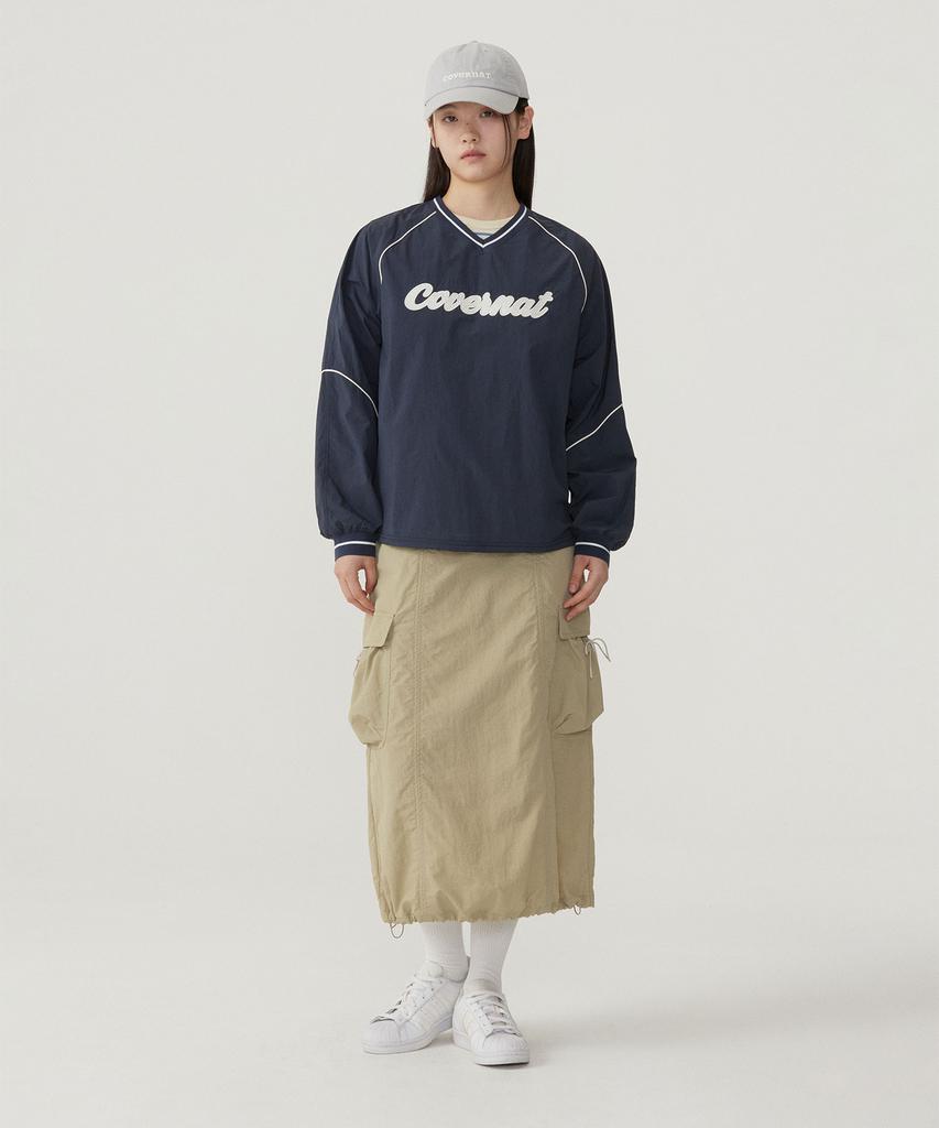 COVERNAT WOMAN Logo Nylon Long Sleeve Navy