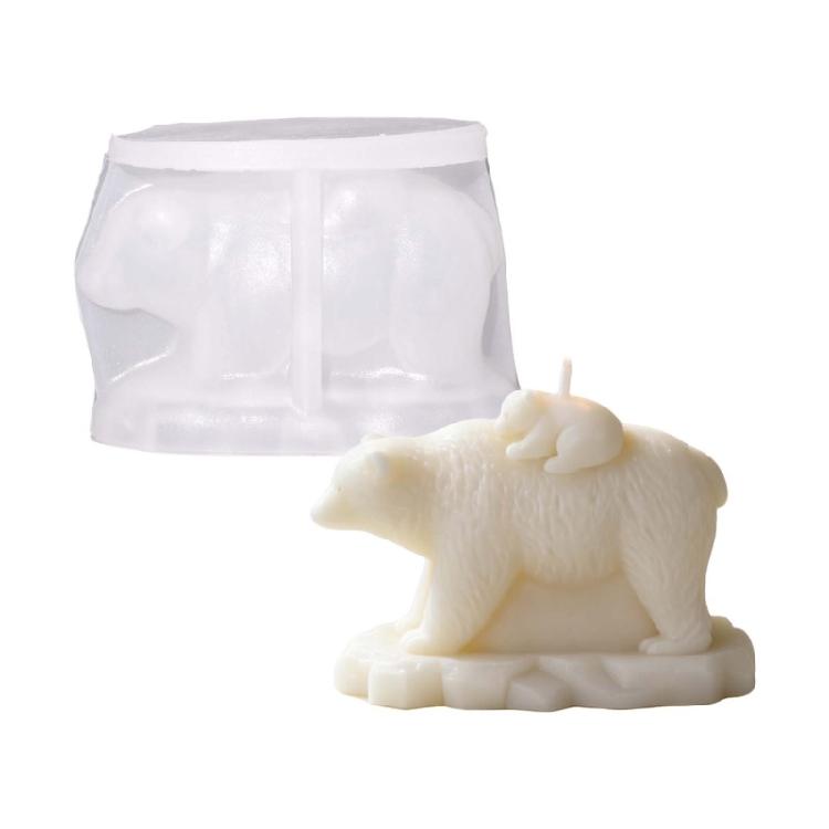 

Flexible Baking Safe Silicone Mould To Create Lovely Mother And Baby Northern Bear Candle 1