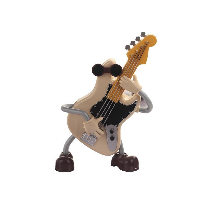 Cartoon Dynamic Guitar Music Box Desktop Decoration Ornament Creative Musical Instrument Music Box