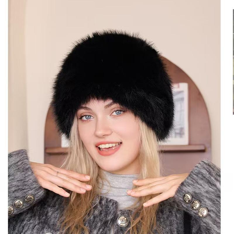 Verdickte Mongolenmütze aus Kunstfuchsfell für Frühling und Herbst, Damen-Modehut, winddicht und warm mit Ohrenschutz