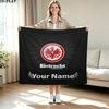 1PC Eintracht Frankfurt Custom Name Patterned Flannel Blanket Suitable For All Seasons for Home Decor Warmth and Comfort Gifts Holiday Present