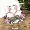 Retro Handmade Flower Wreath Earrings Femininity Personality Long Vacation Earrings Fashion Ear Accessories