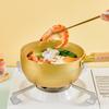 Goldenes Hammer Muster Japanischer Stil Antihaft-Flachtopf mit Dampfeinsatz, Geeignet für Suppen, Milch und Induktionsherde
