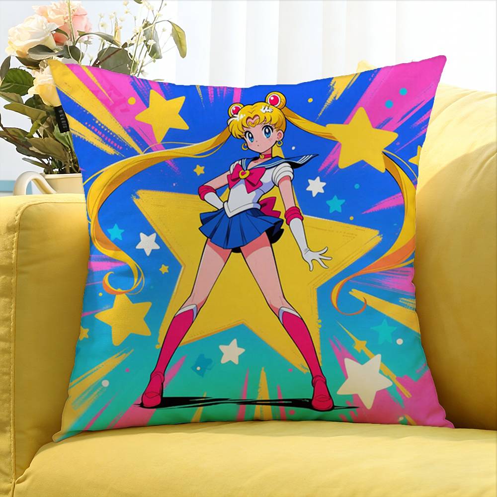 Cute girls SSailors MMoones World Various Sizes Square Pillow Case For Car Home Bedchamber Decor