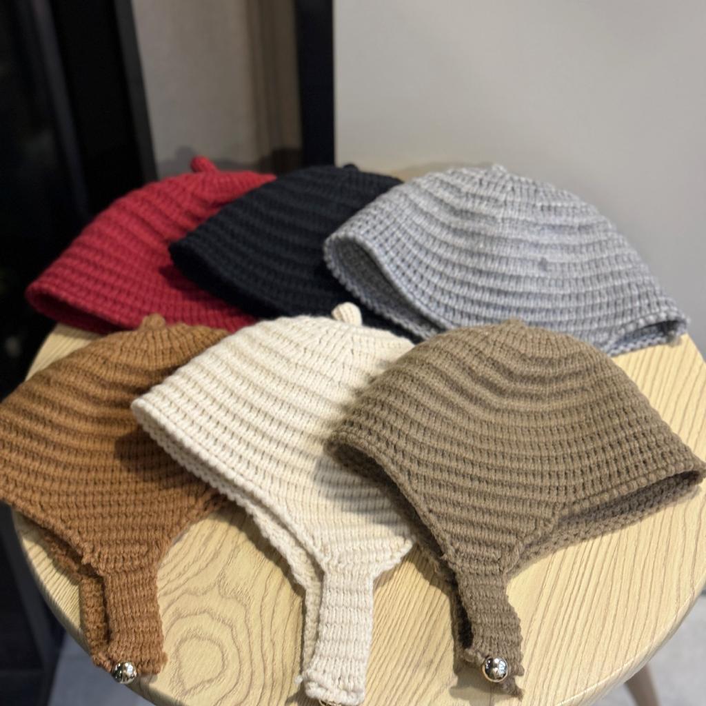 Korean Style Knitted Pullover Hat for Women Autumn and Winter Student Cute Velvet Neck Scarf Ear Protection Warm Toe Cap Woolen Hat