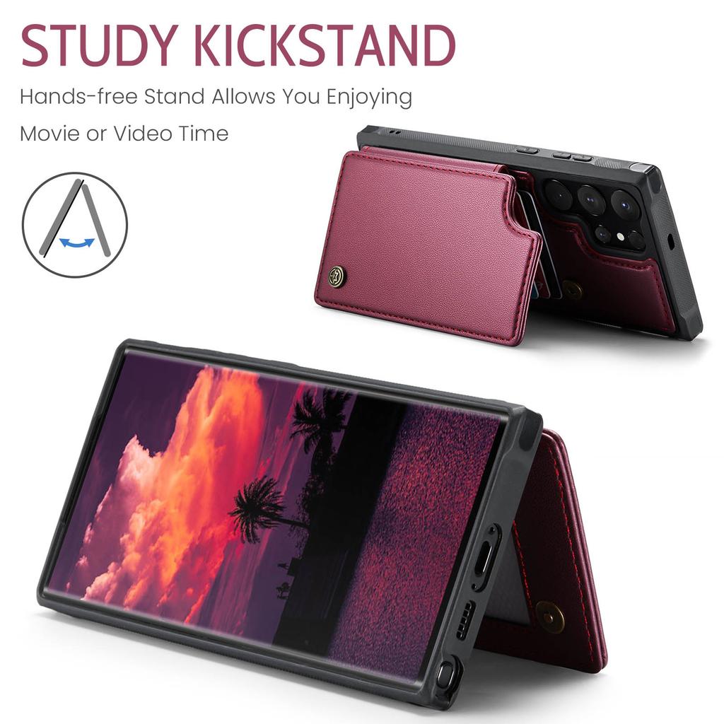 For Samsung Galaxy S26 Ultra Case with RFID Blocking 5 Card Slots CASEME C22 Leather Back Cover