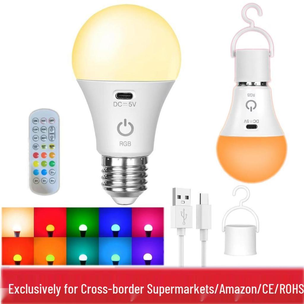 Rechargeable E27 RGB Touch Wall & Table Lamp with Remote Control