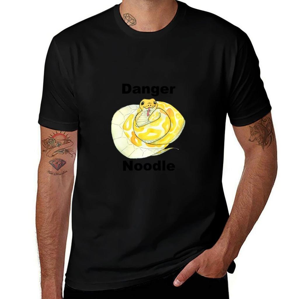 Danger Noodle Yellow Snake T-Shirt black cotton t-shirt plain for man package anime t shirts for man T-Shirt
