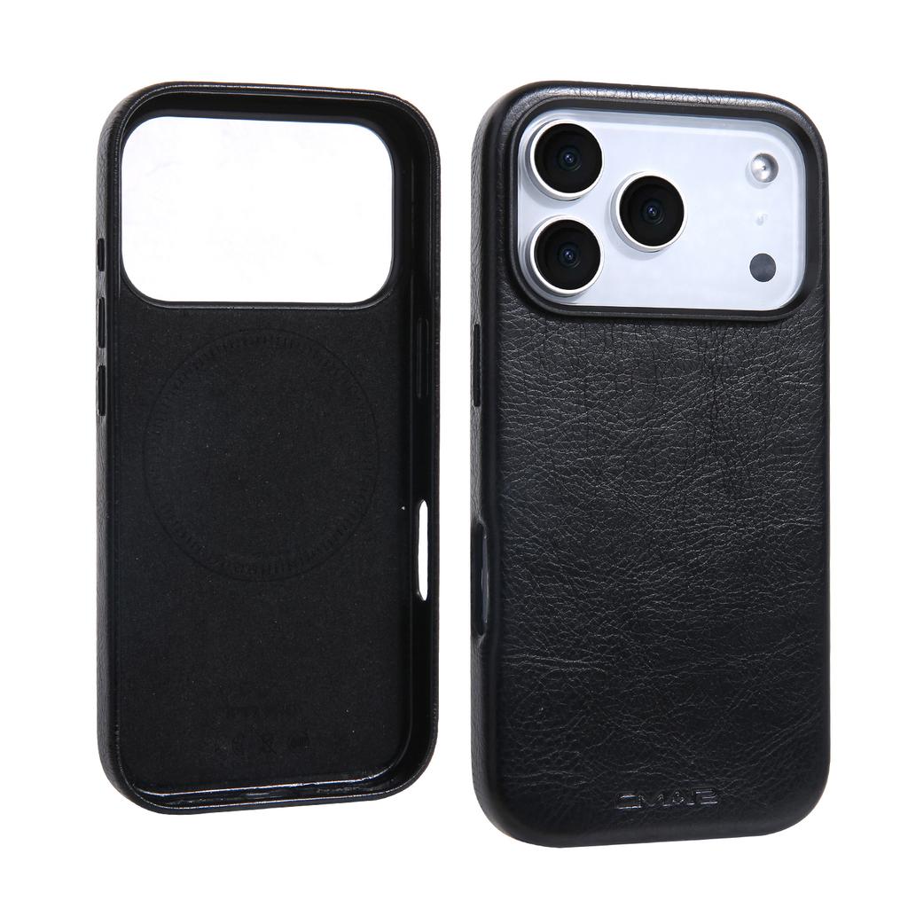 Luxury Business Leather For Magsafe Magnetic Phone Case For IPhone17 16 15 14 ProMax Shockproof Metal Lens Frame Protector Cover