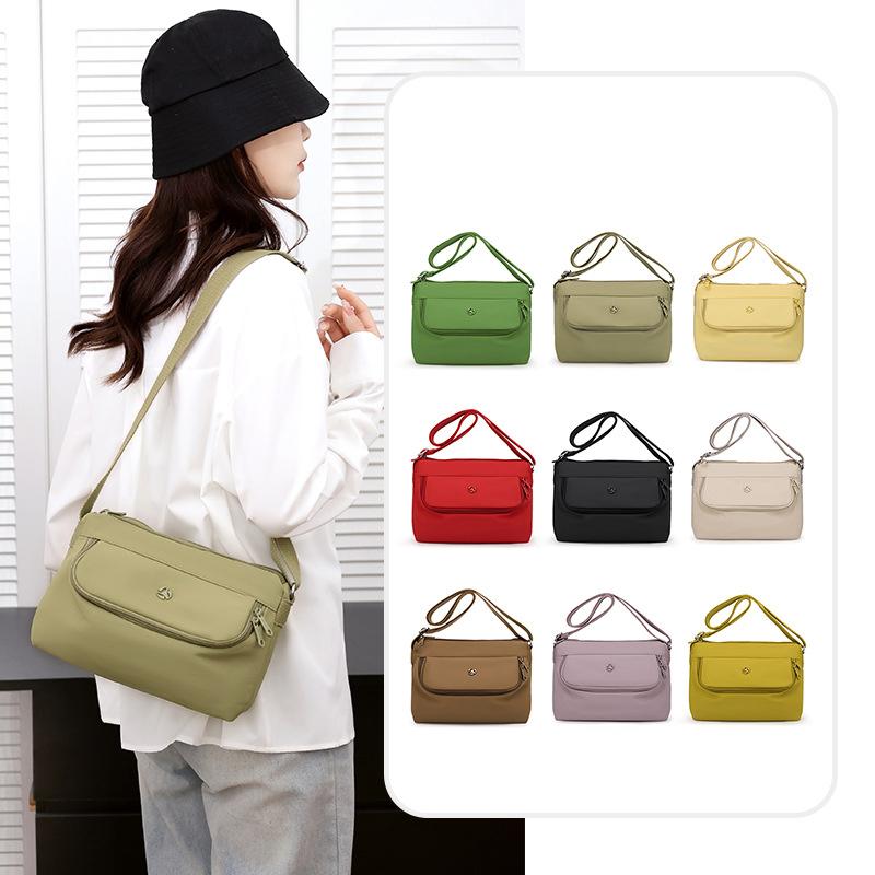 Lightweight Multi-Layer Crossbody Bag Women's Waterproof Nylon Bag Large Capacity Commuter Mother Bag