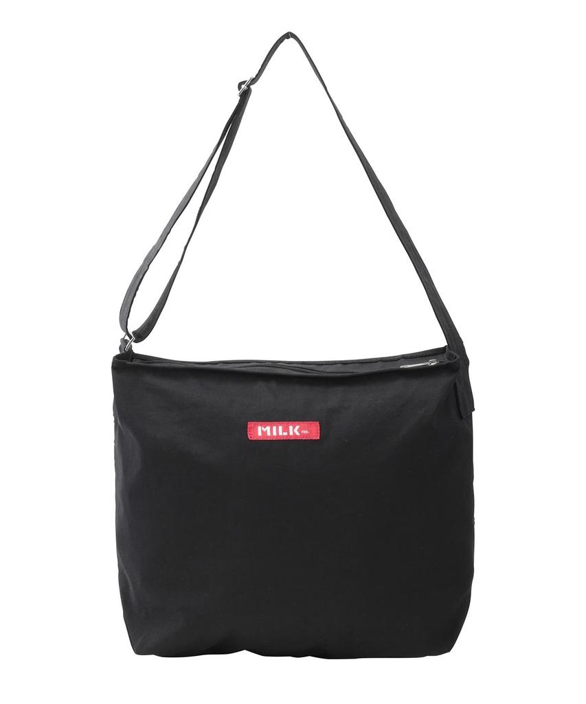 Milkfed STENCIL LOGO SHOULDER BLACK BAG, Women's,