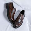 2024 New Leather Shoes Men's British Retro Heightening Platform Men's Shoes Youth Low-top Wedding Leather Shoes Men's 99331-R