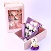Qixi Valentine Gift Set: Soap Rose Bouquet with Teddy Bear