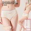 Ladies Spring and Autumn Sweet Lovely Pure Cotton 10A Bacteriostatic Middle Waist Briefs