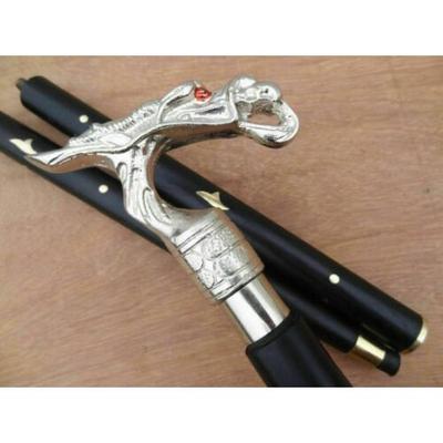 Drakhuvudhandtag Vintage Gåpinne Gåpinne Designerstil Antik Stil Gåva