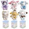 Sanrio Family Fox Island Blue Flutter Series Vinyl Plush Blind Box Cute Cartoon Hello Kitty Kuromi Pendants Girl Bag Toy Gifts