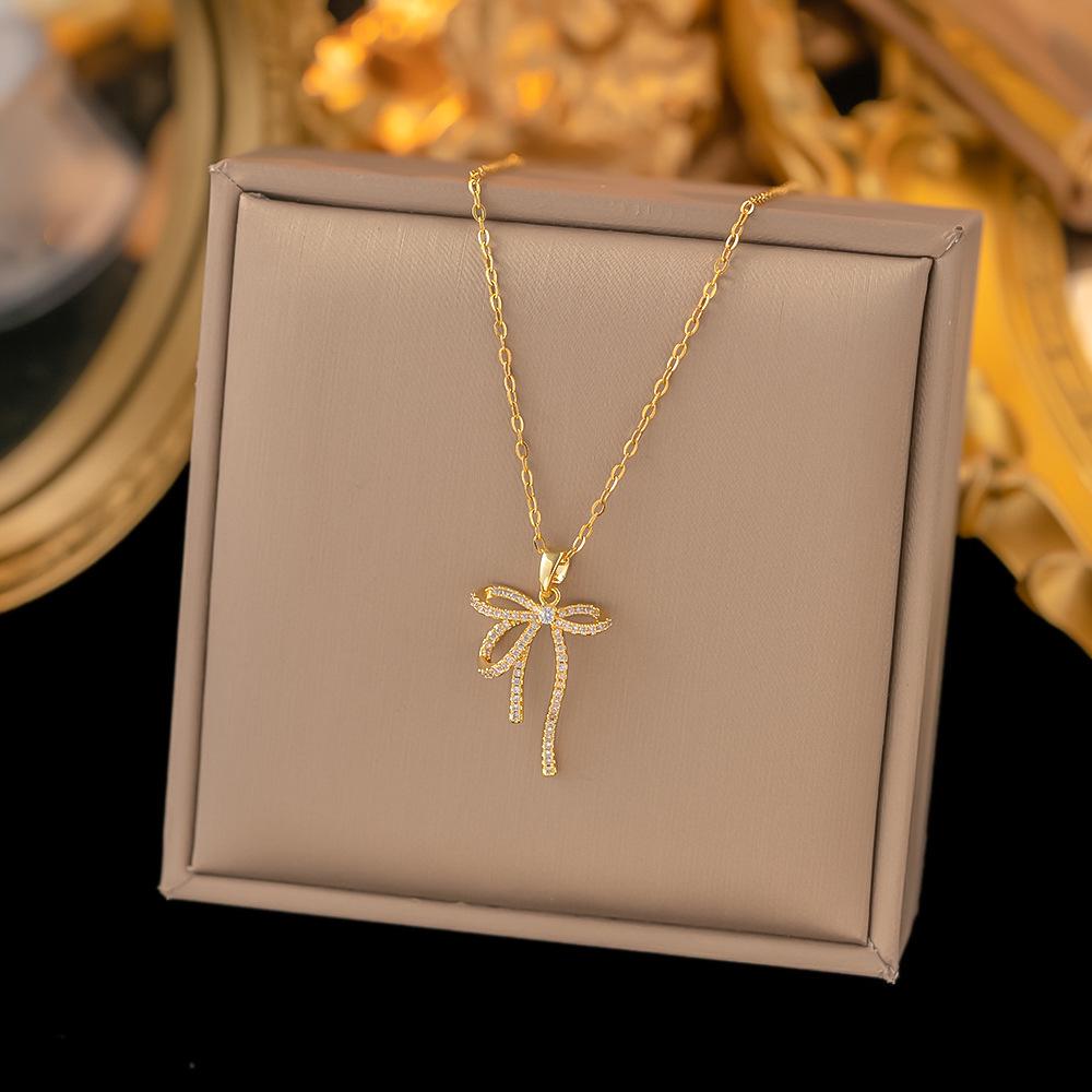 

Невыцветающее женское ожерелье из титановой стали: Универсальная и элегантная цепочка знаменитостей из Интернета с простой медной подвеской